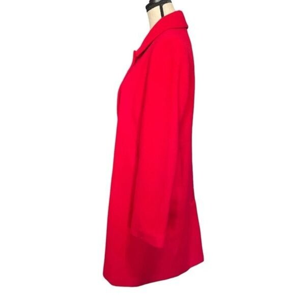 Chadwick Long Coat Red Wool Blend Button-Up Vintage Womens Size 8 - Picture 2 of 13